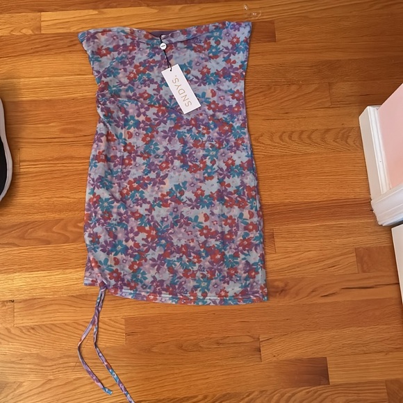 NWT SNDYS Purple flower dress - Picture 6 of 8